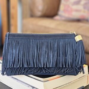 India Hicks Dougal Clutch Blue NWOT
